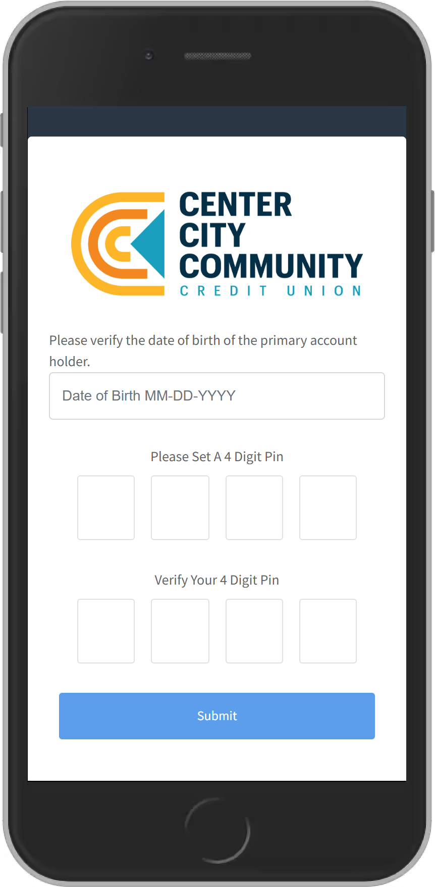 create a 4 digit pin screen on message pay